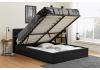 5ft King Size Berlinda Black Faux leather ottoman bed frame 6